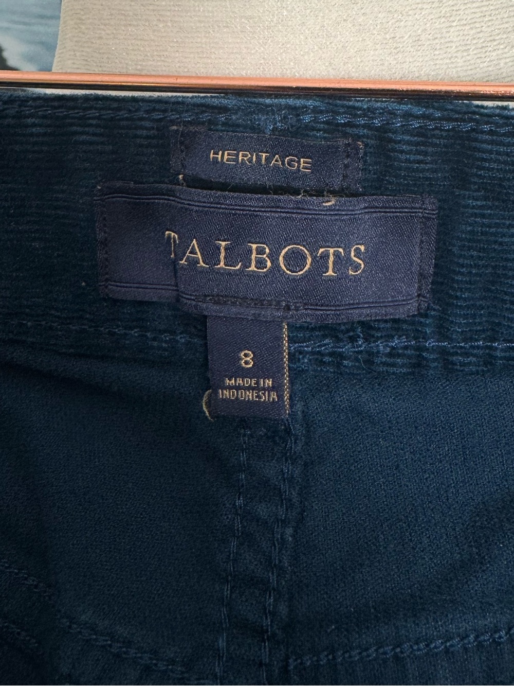 Talbots Heritage Corduroy Pants Midnight Blue Dark Navy - Size 8 - Picture 4 of 5